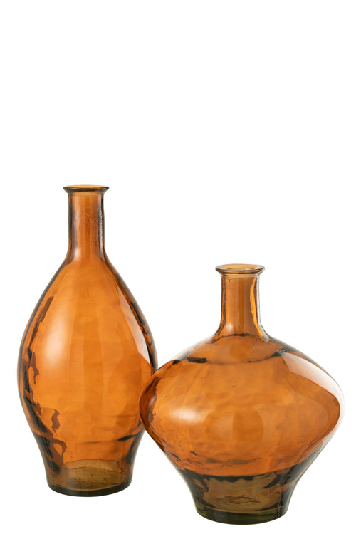 J-Line vaas Hoog - glas - bruin - 60 cm hoog
