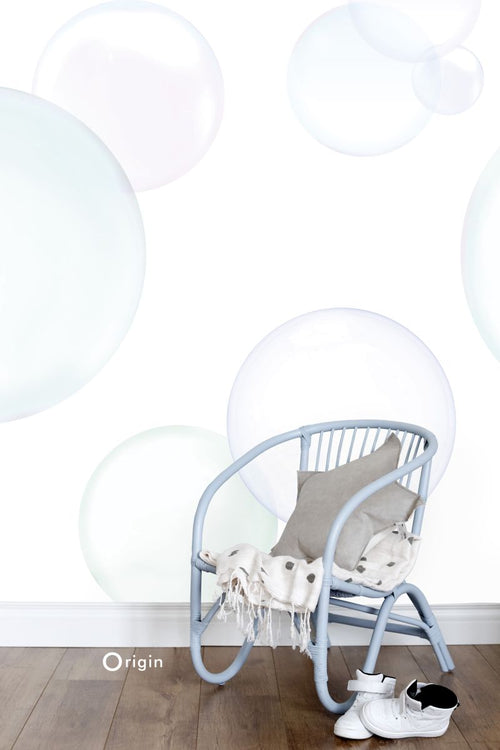 Origin Wallcoverings fotobehang grote zwevende bellenblaas lucht bellen groen 250 x 279 cm 357213