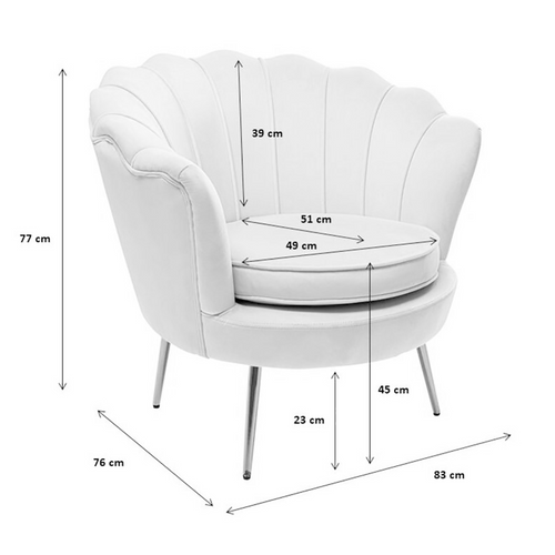 Kare Design Fauteuil Water Lily fluweel fuchsia