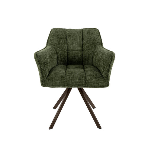 Giga Meubel Eetkamerstoel Alura - Groen - Draaibaar - Set van 2