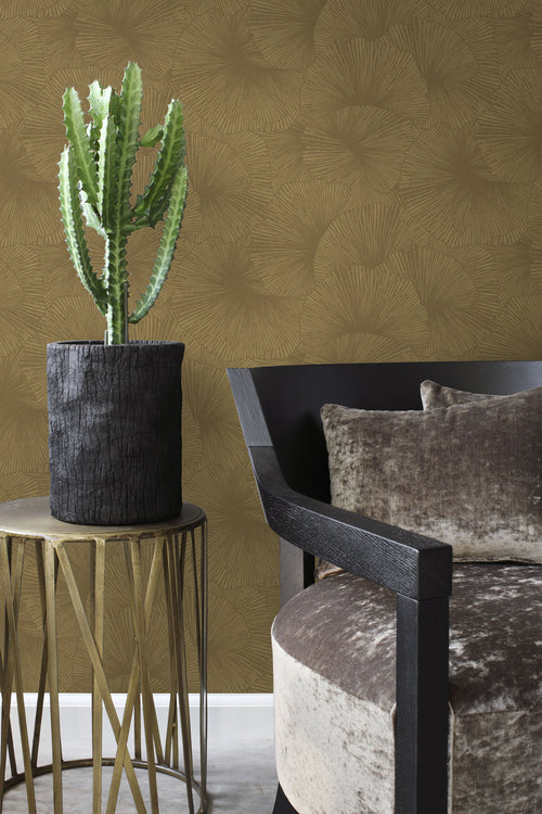 Origin Wallcoverings behang 3D-motief bladeren goud - 50 x 900 cm - 348010 - vtwonen shop