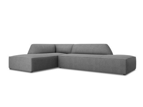 Micadoni linker hoekbank Ruby 4-zits, structurele stof, grijs - 180x273x69cm
