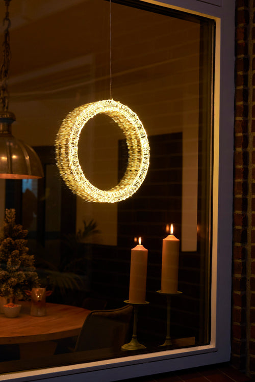 Luca Lighting Kerstverlichting Cirkel met Warm Witte LED Lampjes - Ø36 cm - Metaal - Wit - vtwonen shop