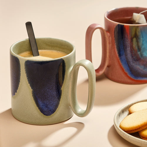 Salt & Pepper - Beker 39cl green/blue Paint - Set van 4