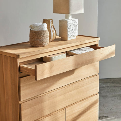 Tikamoon Hoge commode in massief teak - Naturel - vtwonen shop
