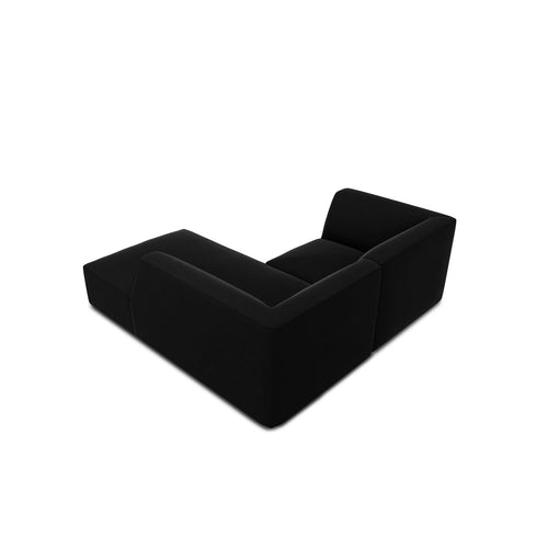 Cosmopolitan Design - Modulaire hoekbank rechts Siena 3-zits, flueel zwart - 180x186x69cm
