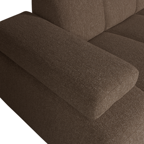 WOOOD 1,5-zits bank met arm links Mojo - Bouclé - Bruin - 74X160X97