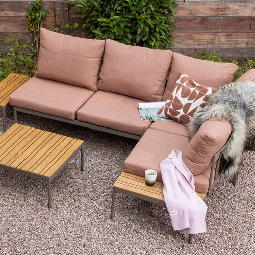 WOOOD loungeset Modulair tuin Zaro - Metaal/Polywood - Roze - 65x183x67