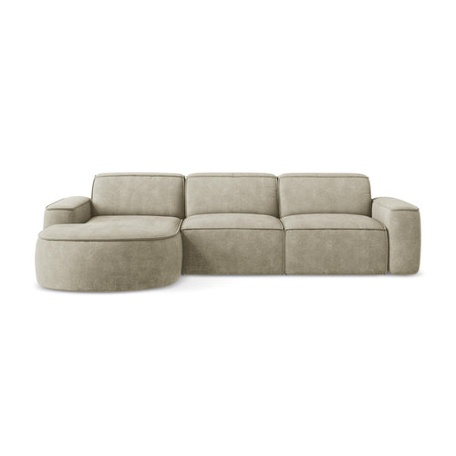 LaMiaSofa hoekbank links Melissa - chenille stof - beige - 284x166x70