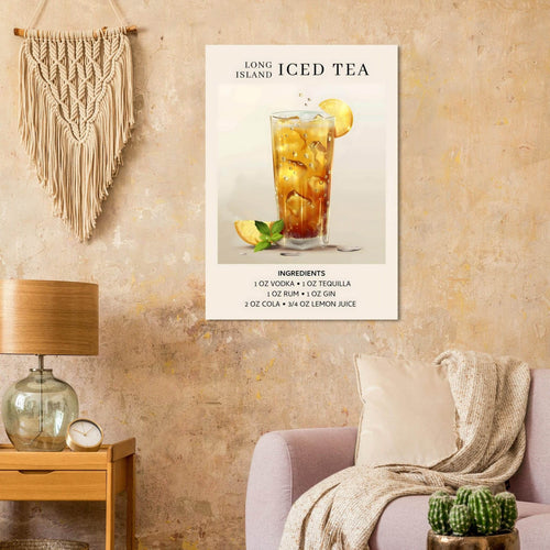 Artfulprints  Long Island Iced Tea cocktail - Ingrediënten   poster A4 21x29.7 cm - vtwonen shop