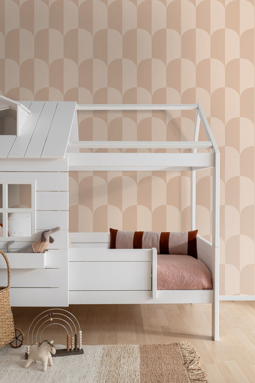 ESTAhome behang art deco bogen poederroze - 50 x 900 cm - 139994 - vtwonen shop