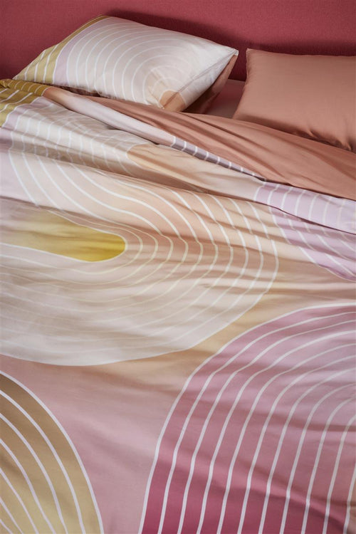 Beddinghouse Dutch Design Curves dekbedovertrek - Lits-Jumeaux XL - 260x200/220 cm - Koraalrood - vtwonen shop