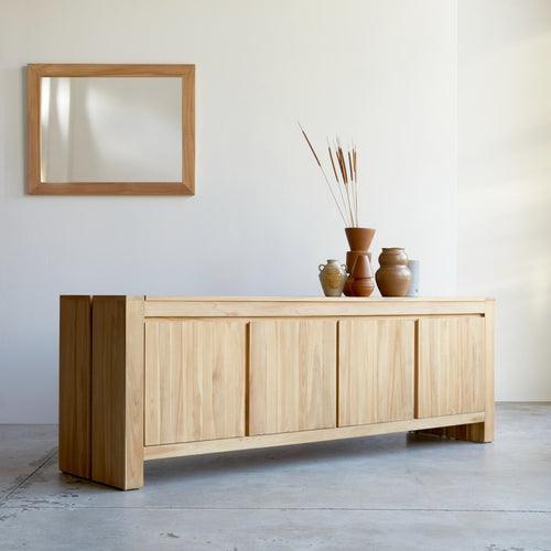 Tikamoon Massief teakhouten dressoir 210 cm - Naturel