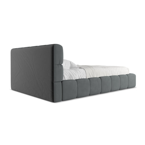 LaMiaSofa Bed met opbergruimte Roma - chenille stof - grafiet - 160x228x82