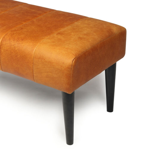 Furnhouse bankje Athea - Cognacbruin - Leer - 50x120x48