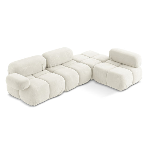 LaMiaSofa hoekbank rechts Sanremo - chenille stof - wit - 285x190x70