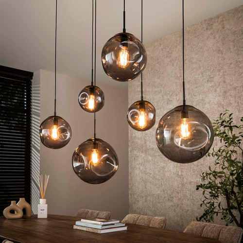Giga Meubel Hanglamp Stellar Black - Zwart - 6-Lichts - 135x60x150cm - vtwonen shop
