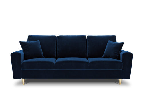 Cosmopolitan Design Slaapbank met opbergdoos Kyoto 3-zits, flueel, koningsblauw - 100x235x88cm