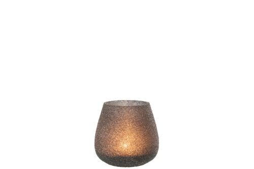 J-Line windlicht Glitter - glas - paars - medium - vtwonen shop