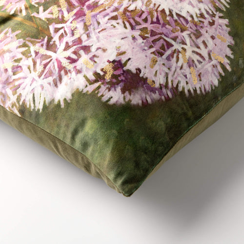 DIANTHE - sierkussen 45x45 cm - bloemenprint - Orchide Ice - paars, groen