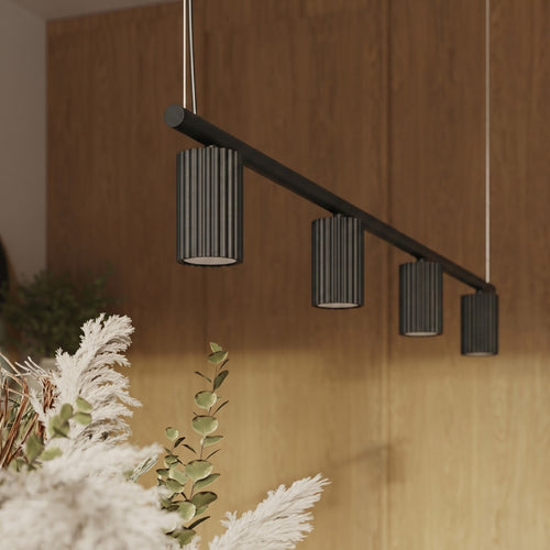 Sollux Lighting Kroonluchter KARBON 4 zwart - 122x6,5x212cm