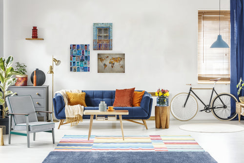 Canvas 60x40 Afdruk Blauwe Raam - vtwonen shop