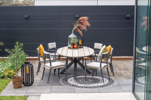 Edison tafel - ovaal - 220x115 cm - carbon black -light teak Vironwood