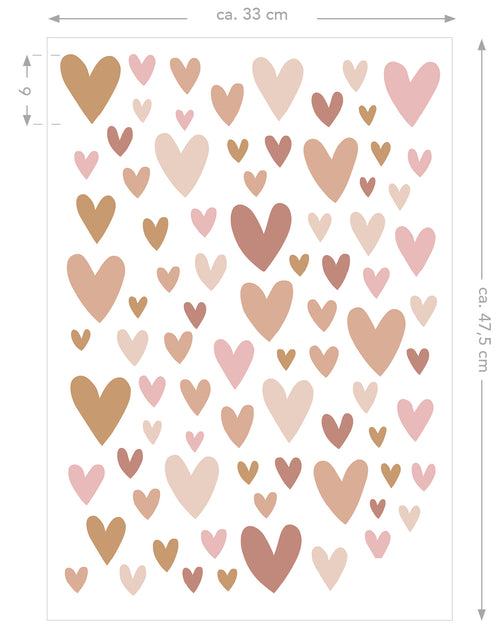 ESTAhome muursticker hartjes terracotta, roze en beige - 33 x 47.5 cm - 156117