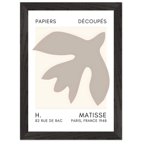 Artfulprints Poster met Lijst Matisse – Floating forms grey   - A4 21x29.7 cm - Grijs