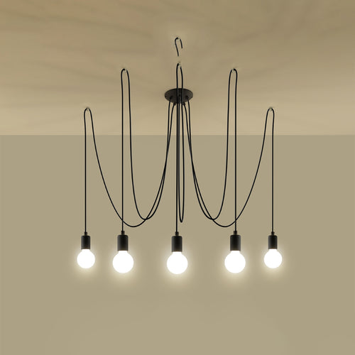 Sollux Lighting Kroonluchter EDISON 5 zwart - 300x300x150cm