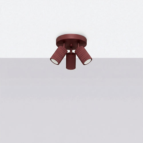 Sollux Lighting Plafondlamp KARBON 3P bordeaux - 19,5x19,5x18cm