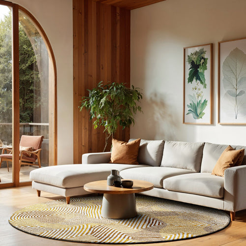 Louis De Poortere vloerkleed Yellow Hippy - geel - 240x240cm - vtwonen shop