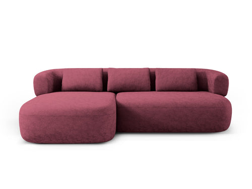 Micadoni linker hoekbank Jenny 5-zits, chenille kersenboom - 145x225x73cm