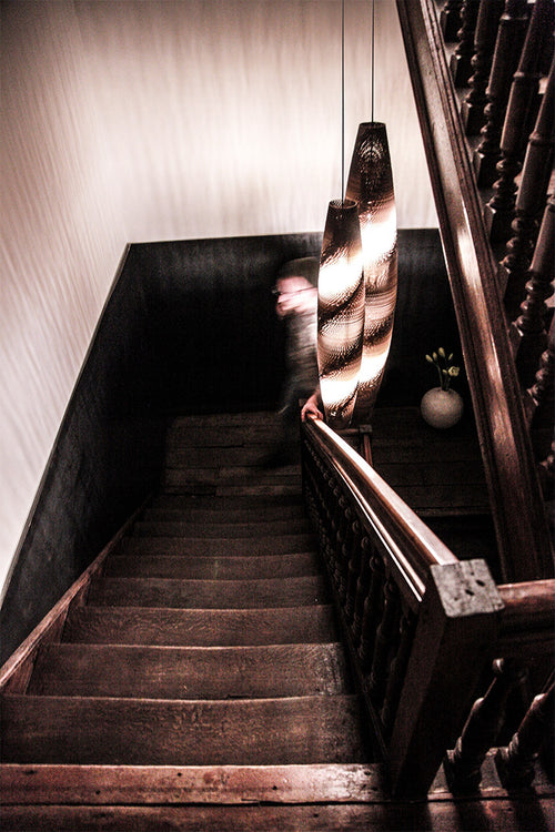 Think Paper hanglamp Skinny - 2 lichts - 21  x 200   cm - bruin - vtwonen shop