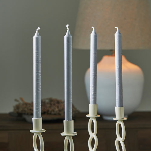 Rivièra Maison Dinner Candles ECO light grey 4 pcs - stearine - Grijs - vtwonen shop