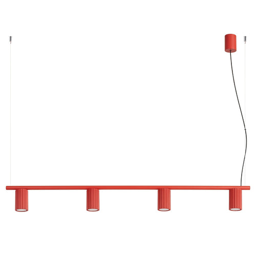 Sollux Lighting Kroonluchter KARBON 4 rood - 122x6,5x212cm