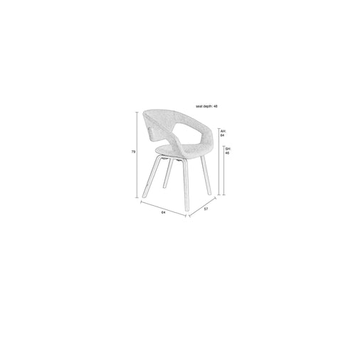 Zuiver Flexback Eetkamerstoelen Armleuning Zwart - Set van 2