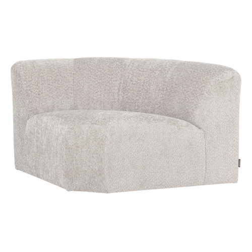 WOOOD hoekelement rond Mojo Base - Wollig - Ecru - 74x110x110