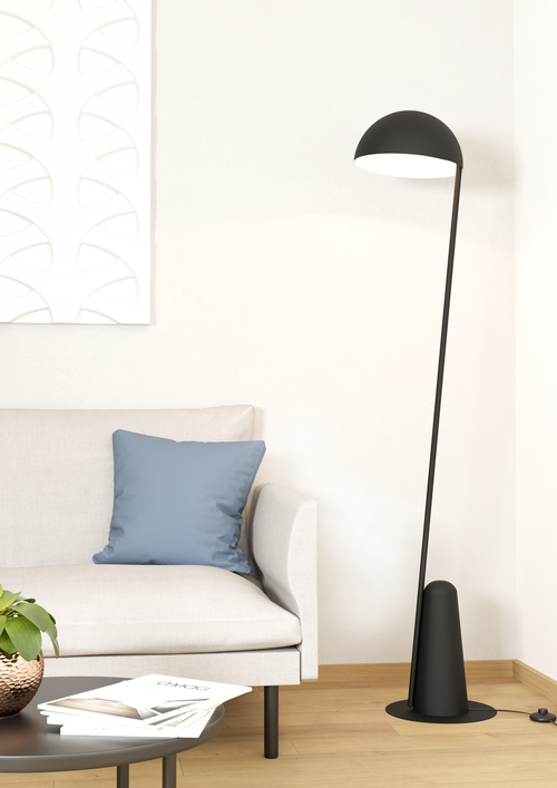 EGLO vloerlamp Aranzola - e27 - 163,5 cm - zwart/wit - vtwonen shop
