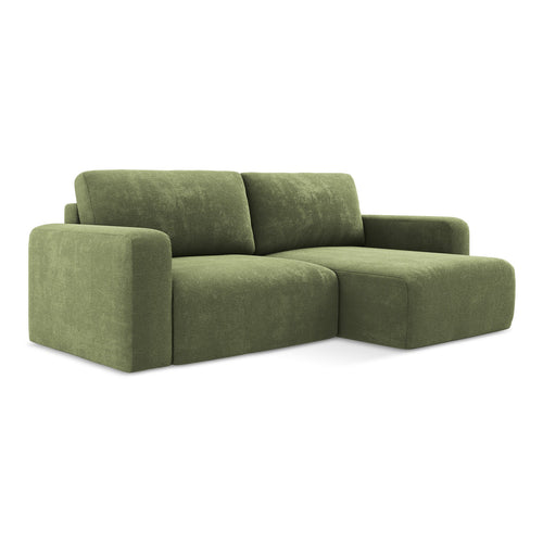 LaMiaSofa hoekbank rechts Ostia - chenille stof - groente - 244x149x79