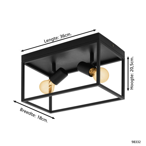 EGLO plafondlamp Silentina - e27 - 36 cm - zwart - vtwonen shop