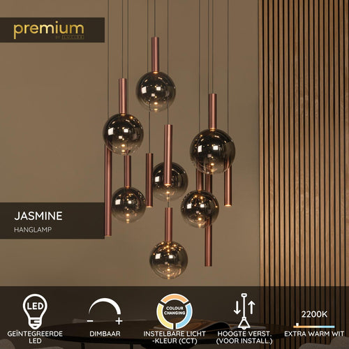 Lucide hanglamp JASMINE - Geïntegreerde LED - Koper