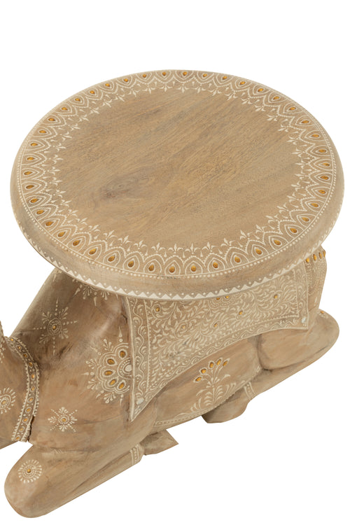J-Line bijzettafel Kameel - hout - naturel/wit