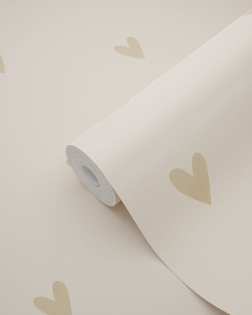 ESTAhome behang hartjes beige - 53 cm x 10.05 m - 139769