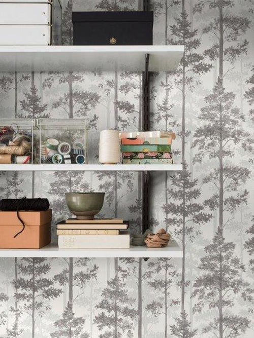 Borastapeter behang bosrijk landschap grijs - 53 cm x 11.2 m - 660159 - vtwonen shop