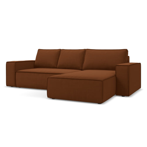 LaMiaSofa hoekbank rechts Livorno - velours - terracotta - 290x185x82