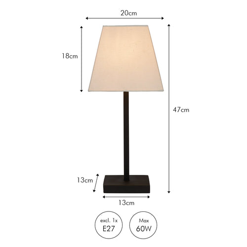 Atmooz tafellamp Buranella - wit - Ø 20 x H 47 cm - E27