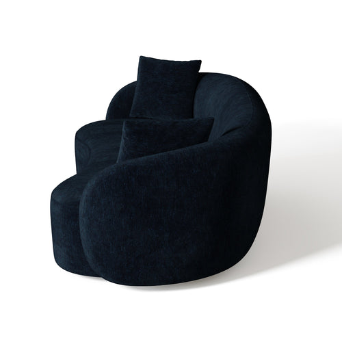 Sia Home - Rechte bank CELINE - Zacht aanvoelende geweven stof - Middernachtblauw - 210cm