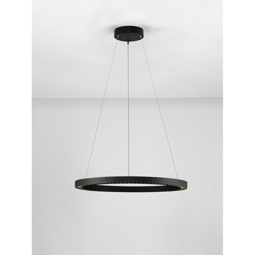 Nova Luce DEOS Geïntegreerde LED-hanglamp voor plafond, zandkleurig zwart, Triac dimbaar, 27W, 2083lm, 3000K