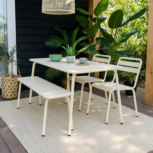 MaximaVida metalen tuinset Max 150 cm ivoor - 4-delig bank zonder rugleuning - vtwonen shop